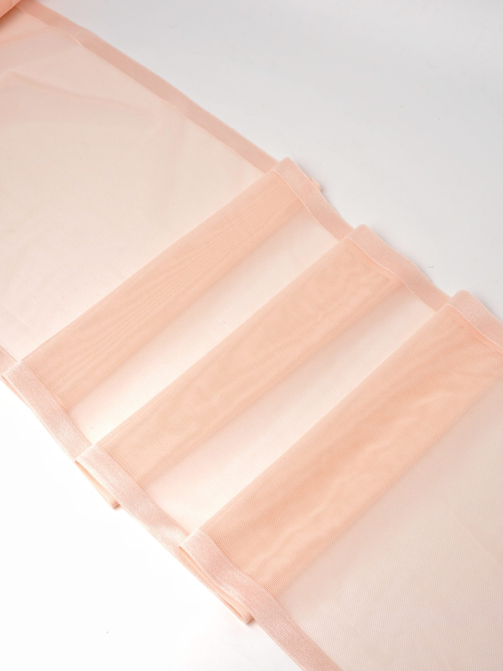 Эластичное кружево персиковое в сетку ширина 23 см