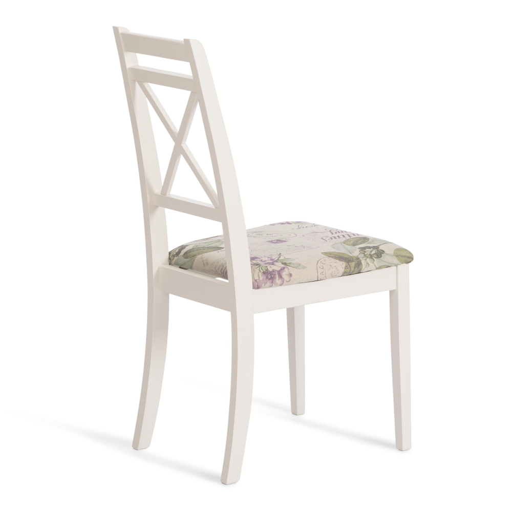 Стул Picasso ( PC-SC ) дерево гевея, 45х53х97см, ivory white (слоновая кость 2-5), Ткань Прованс № 13