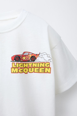 ZARA ФУТБОЛКА С ПРИНТОМ CARS LIGHTNING MCQUEEN © DISNEY, БЕЛЫЙ