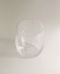 ZARA HOME СТАКАН ИЗ СТЕКЛА BOHEMIA CRYSTAL С УЗОРОМ В ВИДЕ ЛИНИЙ, ПРОЗРАЧНЫЙ