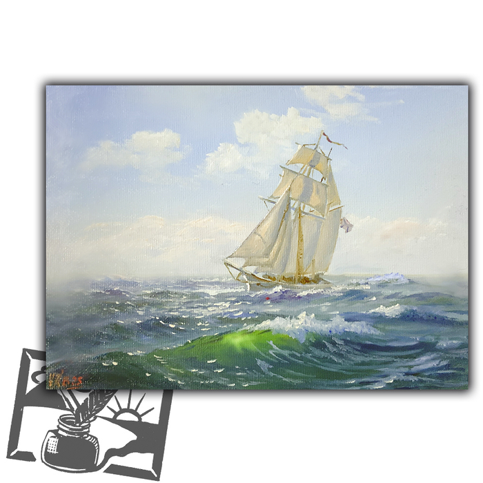 Открытка почтовая. Куликов Владимир. Парусник