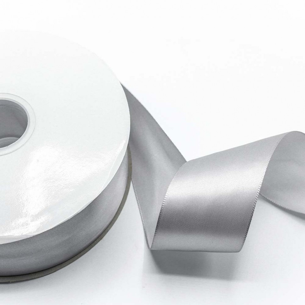Лента Атласная 5см х 110м Полиэстер класс А (Серый)
