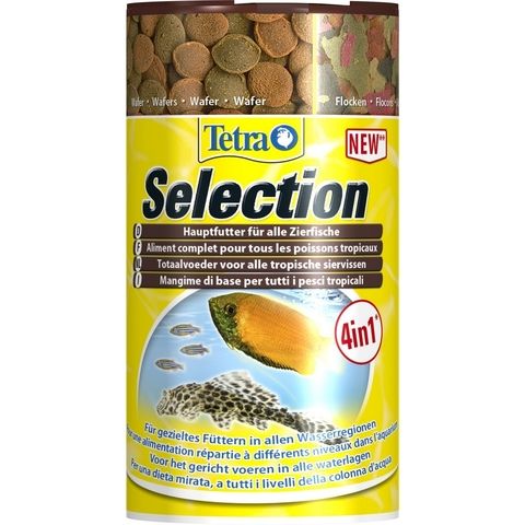Tetra Selection (4в1: хлопья, чипсы, гранулы, вафер микс) 100 мл