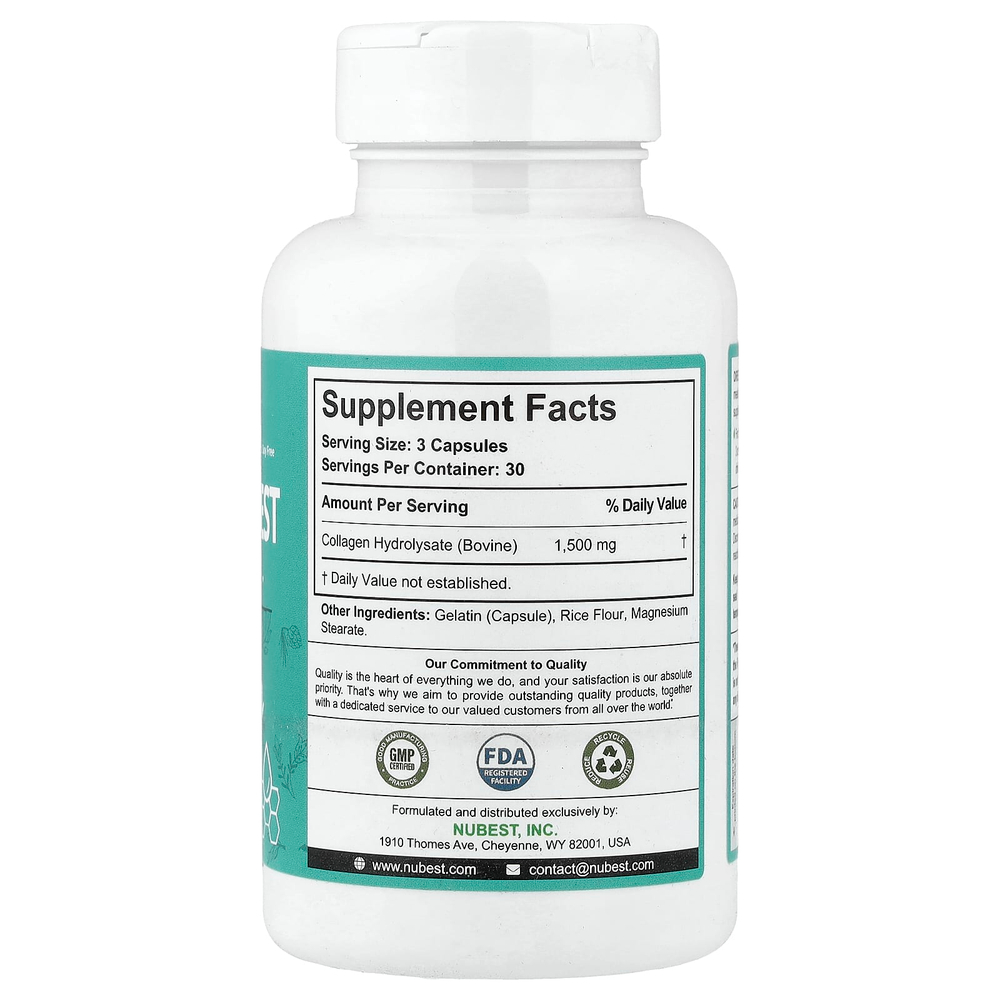 NuBest, Collagen Nubest, коллаген для улучшенного усвоения, 90 капсул (500 мг в 1 капсуле)
