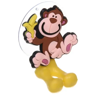 Держатель для зубной щетки на присоске «Обезьянка» 5*3,5*7,5см