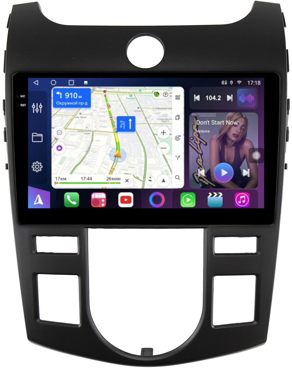 Магнитола для KIA Cerato 2 2008-2013 (климат, рамка черная) - FarCar BM9-7093CLB монитор 9.5" QLED на Android 14, TS10, 4+32Гб, CarPlay, 4G SIM-слот