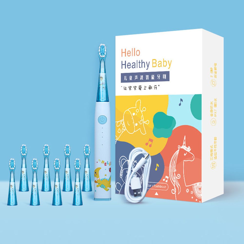 Электрическая зубная щетка детская &quot;Healthy&quot;, голубая