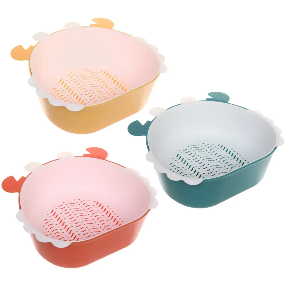 Дуршлаг пластиковый с поддоном «Крабик» 26*24*9см, микс цветов