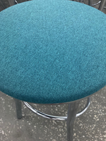 Табурет Сфера каркас хром основание круг рогожка бирюзовая