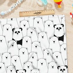 Ткань габардин толпа белых мишек