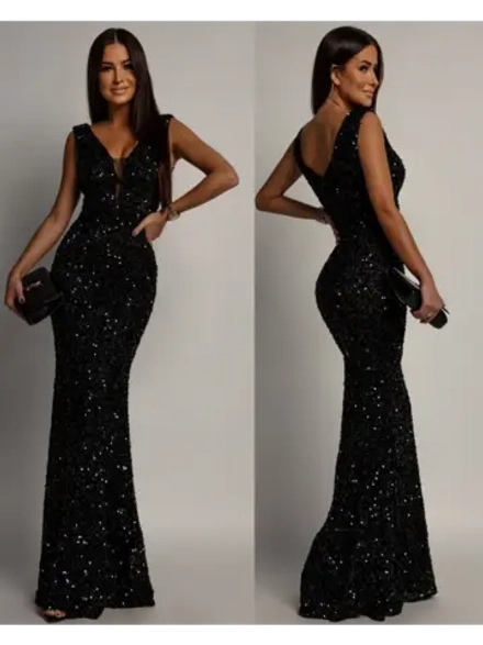 черное элегантное макси платье + plus size