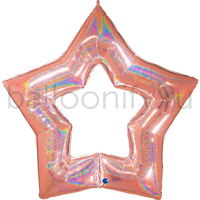 Фольгированная фигура, звезда, 48"/122СМ 48" Rose Gold