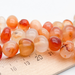 Сердолик + халцедон фриформ бусины, размер около 9-11 мм, цена за отрезок 19 см (1/2 нити)