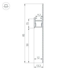 Профиль ARH-PLINTUS-50-FANTOM-3000 BLACK (Arlight, Алюминий) 052699