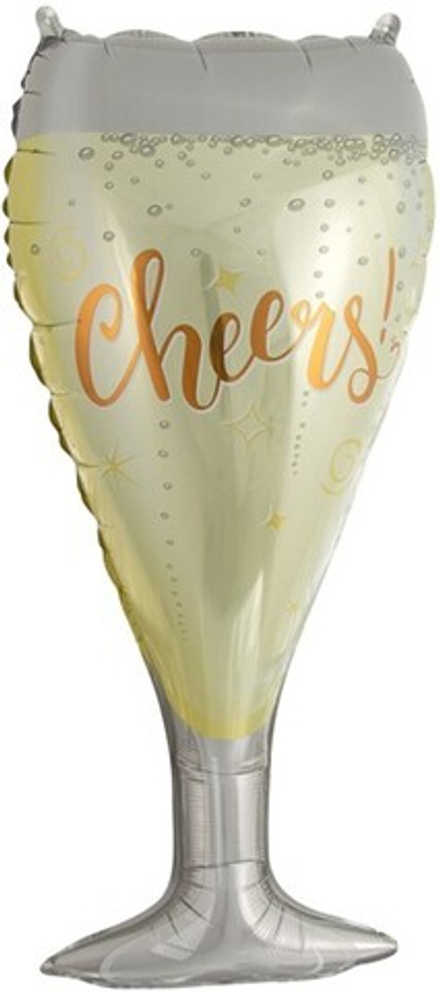 Шар с клапаном (17''/43 см) Мини-фигура, Бокал Шампанское, 1 шт.