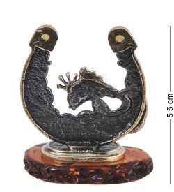 Народные промыслы AM-4050 Фигурка «Подкова Рыбка Царевна» (латунь, янтарь)