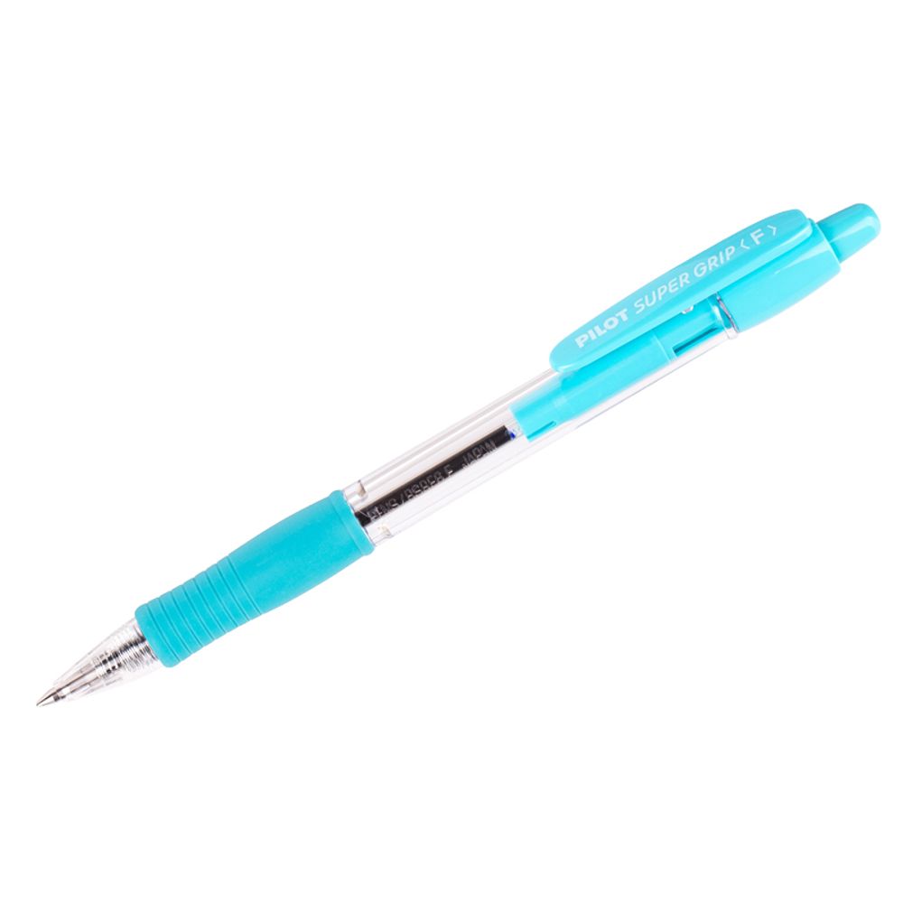 Ручка шариковая автоматическая Pilot Super Grip, синяя, 0.7мм, голубой корпус, грип