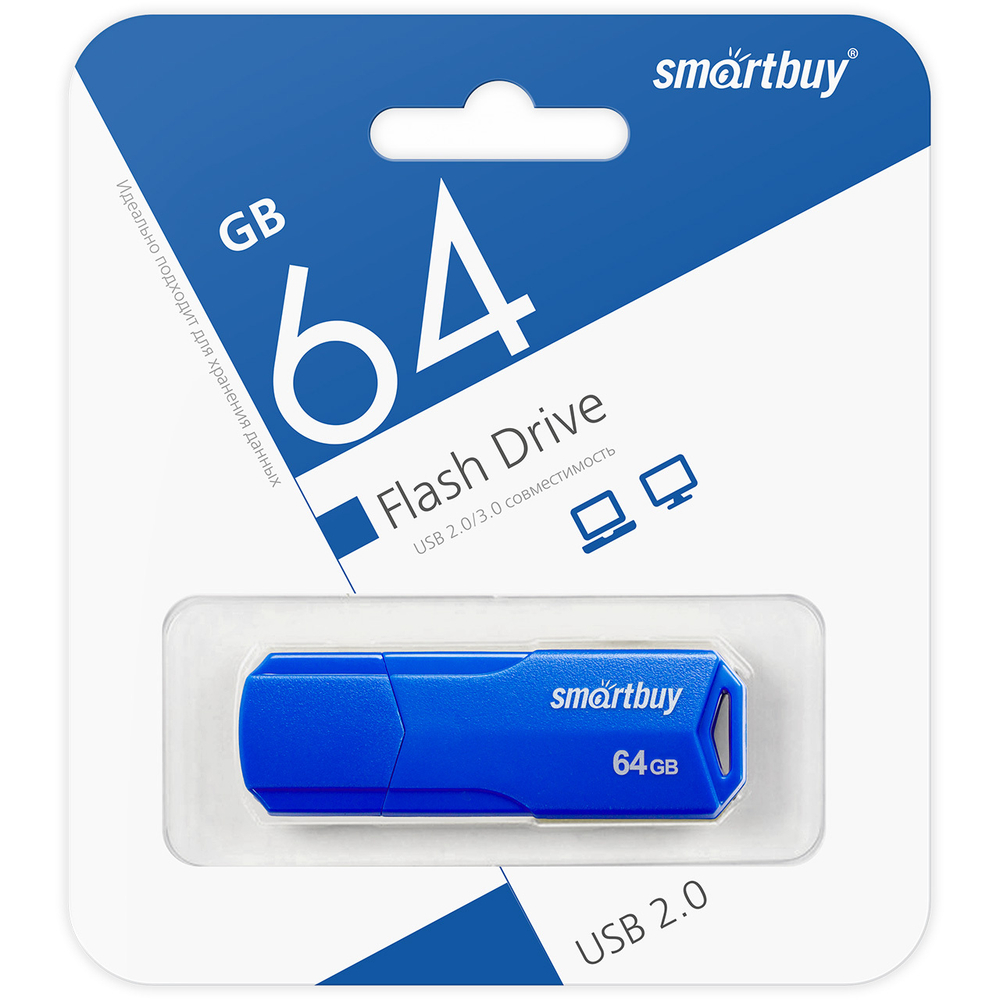 USB карта памяти 64ГБ Smart Buy Clue (синий)