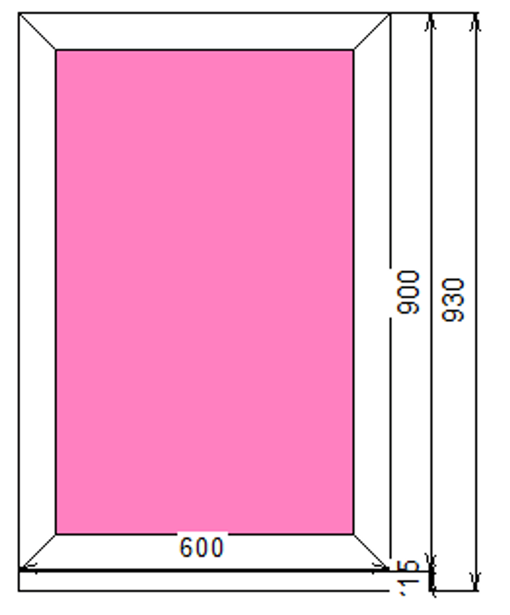 Пластиковое окно 900 х 600 ТермА Эко с глухой створокой