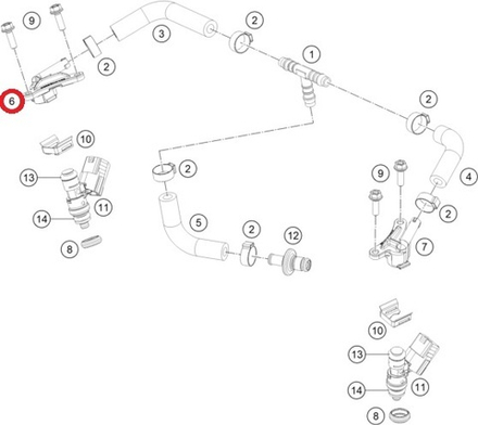 Коннектор топливной форсунки правый KTM, HQV, GASGAS EC250/300