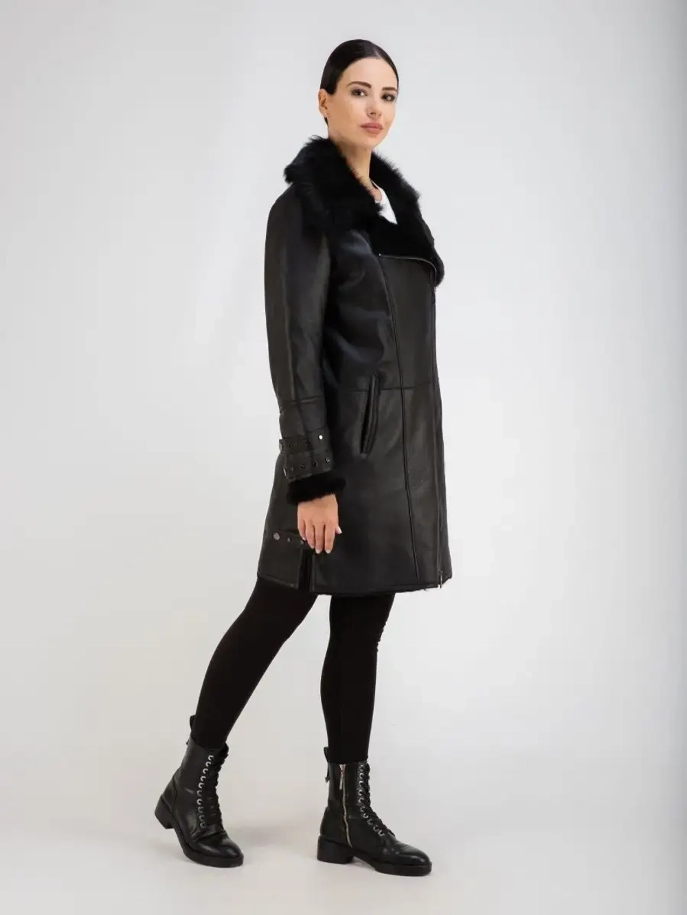 Дубленка зима натуральная длинная Турция