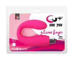 Розовый стимулятор G-точки и клитора SEE YOU 7-SPEED SILICONE FINGER (Цвет: розовый)
