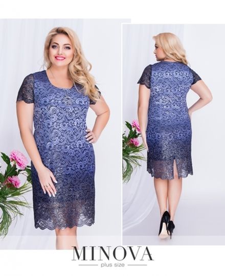 Платье 00262-синий Minova Фото 2