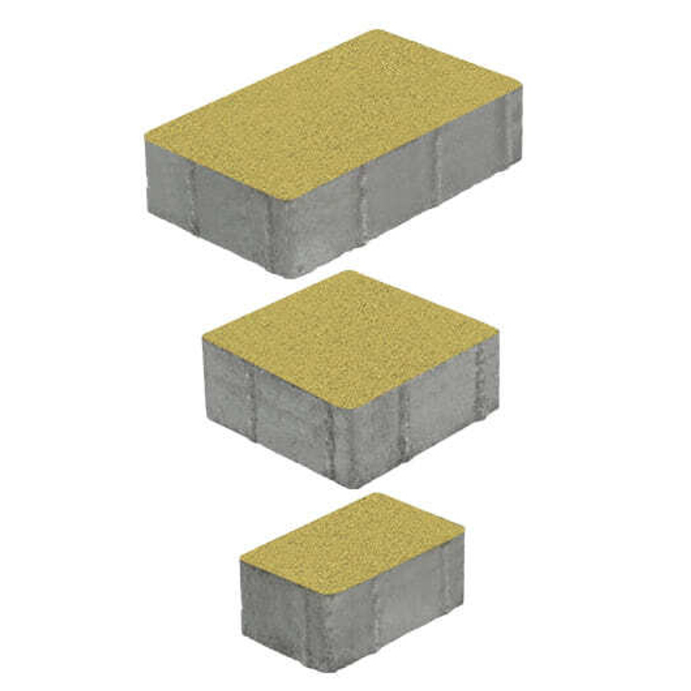 Тротуарная плитка СТАРЫЙ ГОРОД - Стандарт Желтый, комплект из 3 видов плит