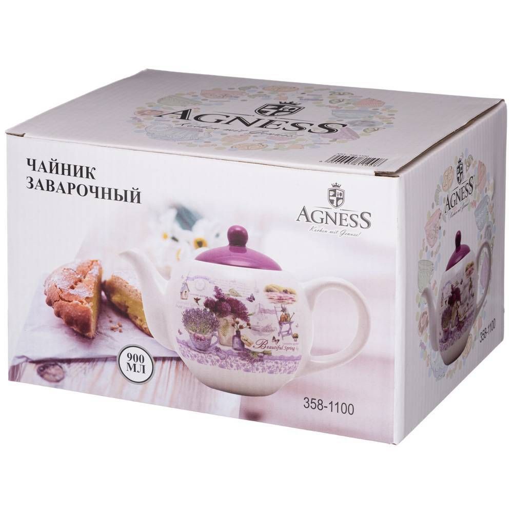 ЧАЙНИК AGNESS "ЛАВАНДОВАЯ ВЕСНА" 22,5*13,5*14,5 СМ 900 МЛ (КОР=16ШТ.)
