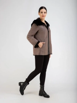Дубленка натуральная короткая с капюшоном Турция