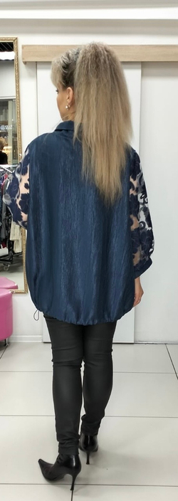 Комбинированный блузон-туника с подвеской