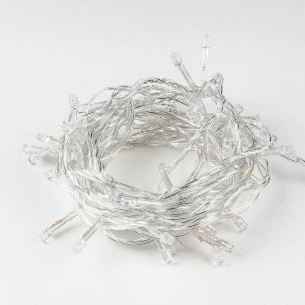 ULD-S0500-050-DTA RED IP20 Гирлянда светодиодная. 5м. 50 светодиодов. Красный свет. Провод прозрачный. ТМ Uniel