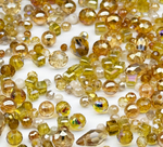 МБ-13 Хрустальные бусины, форма: МИКС, цвет: Шампань, 25 гр.