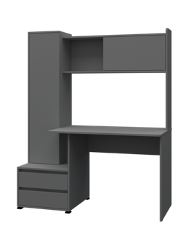 Стол письменный ЛАВОРО-9 /1400*1700*553/ левый анкор светлый / вулканический серый