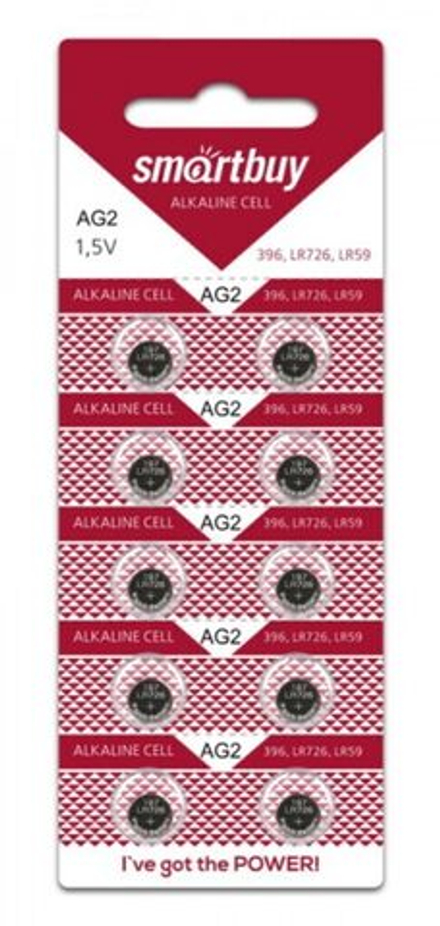 Батарейка-таблетка G-2-10B Smartbuy Alkaline, блистер, цена за 1 шт