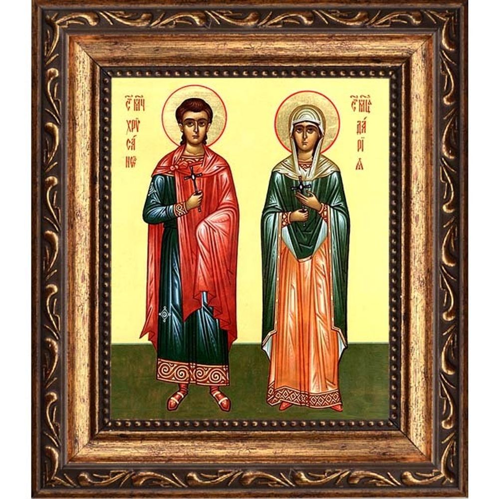 Хрисанф и Дария Святые мученики . Икона на холсте.