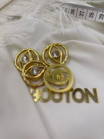 Пуговицы Скиапар. матовое светлое золото "Глаз" со стразом