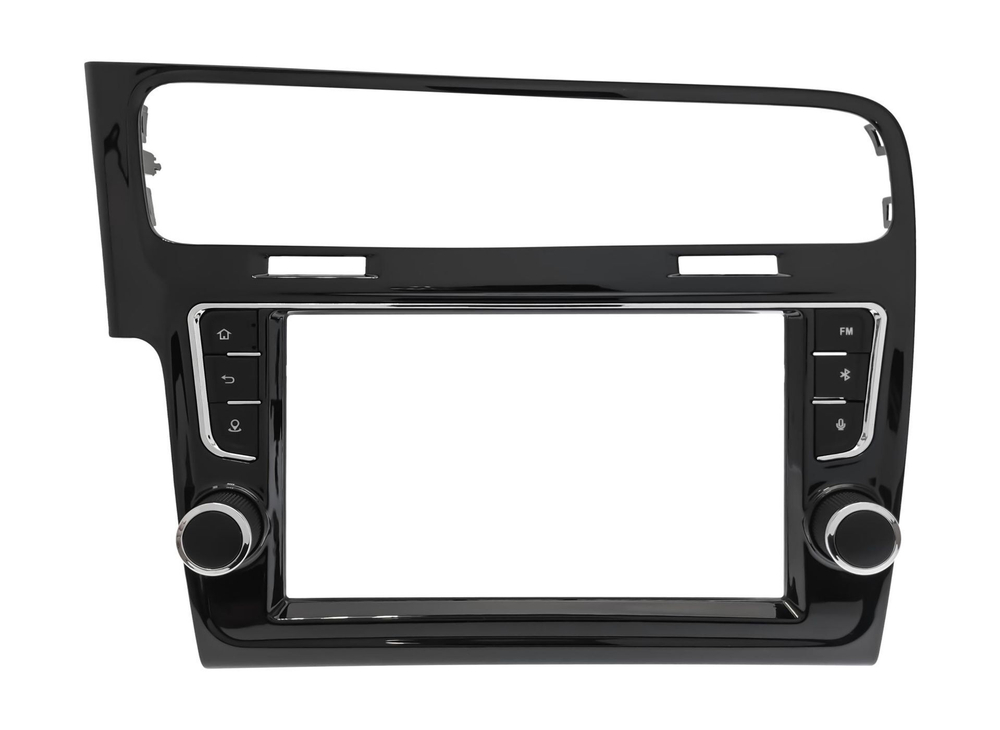 Комплект рамки с разъёмами 9" VW Golf 7 2012-2020 черн. глянец Тип2 c кнопками для - Car-Smart 257F2