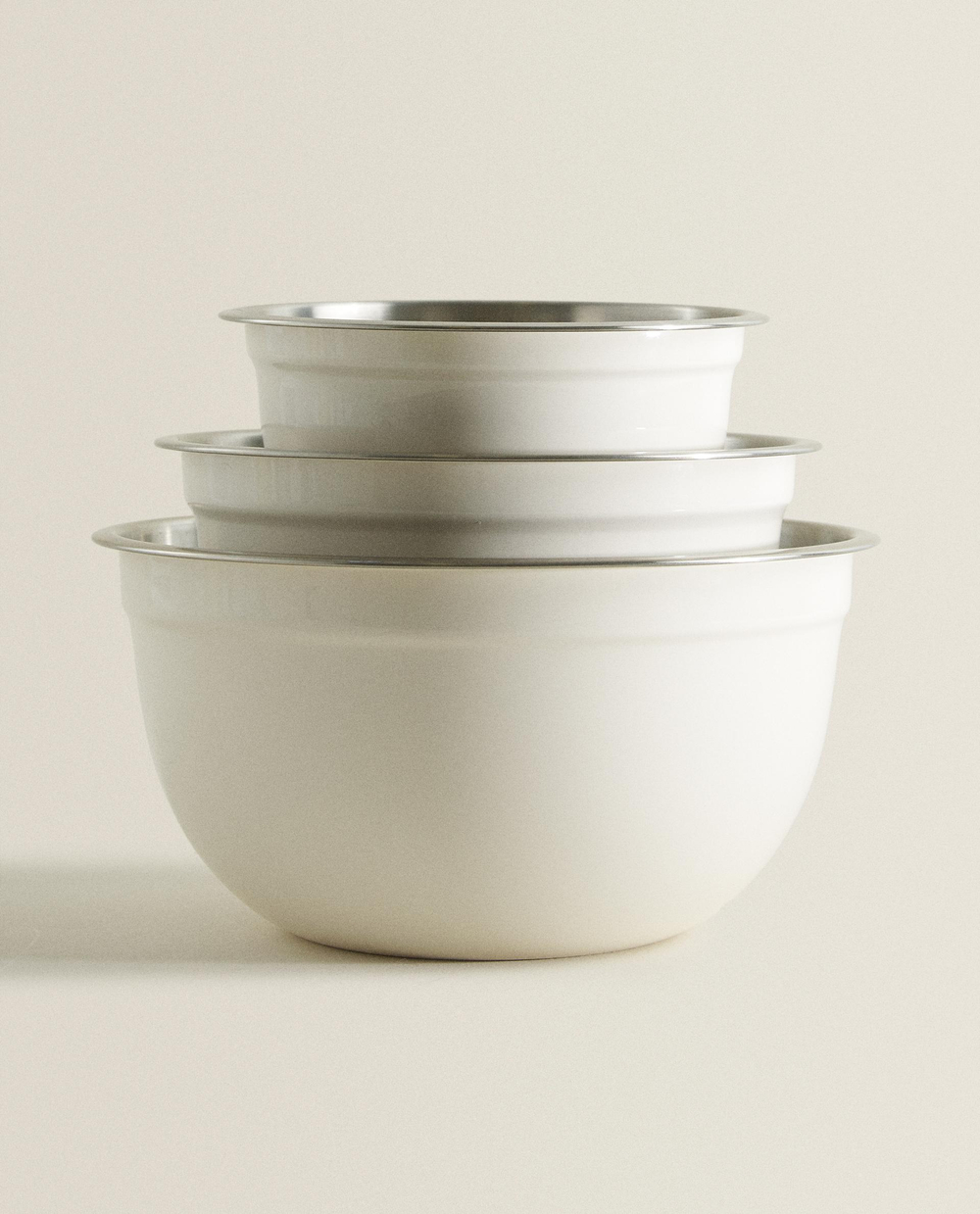 Zara Home миска из нержавеющей стали, цвет кремовый, 17.7 см