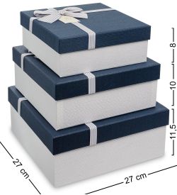 Packing Symphony WF-79-A Набор коробок из 3шт «Квадрат» цв.бел./син.