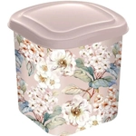 Емкость для сыпучих продуктов 1,1л с декором (бежевый)