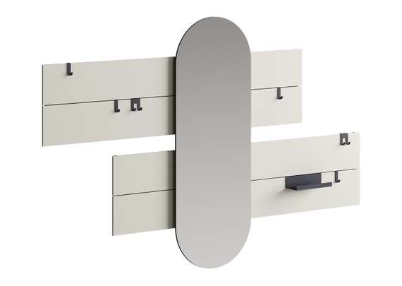 Вешалка Stripe L горизонтальная с зеркалом 60*160 см (серо-бежевый)