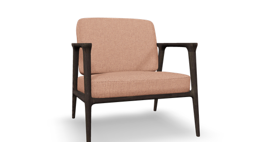 Кресло Zio MOOOI массив дуба/жаккард/темная пудра 770х850х760h