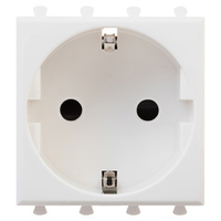 Розетка модульная, 2P+E, с з/ш, "Avanti", "Белое облако", 2 модуля