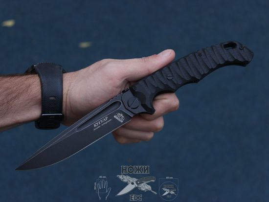 Складной нож НОКС Кугуар AUS8 (Black) c клинком из стали AUS-8, рукоять G10