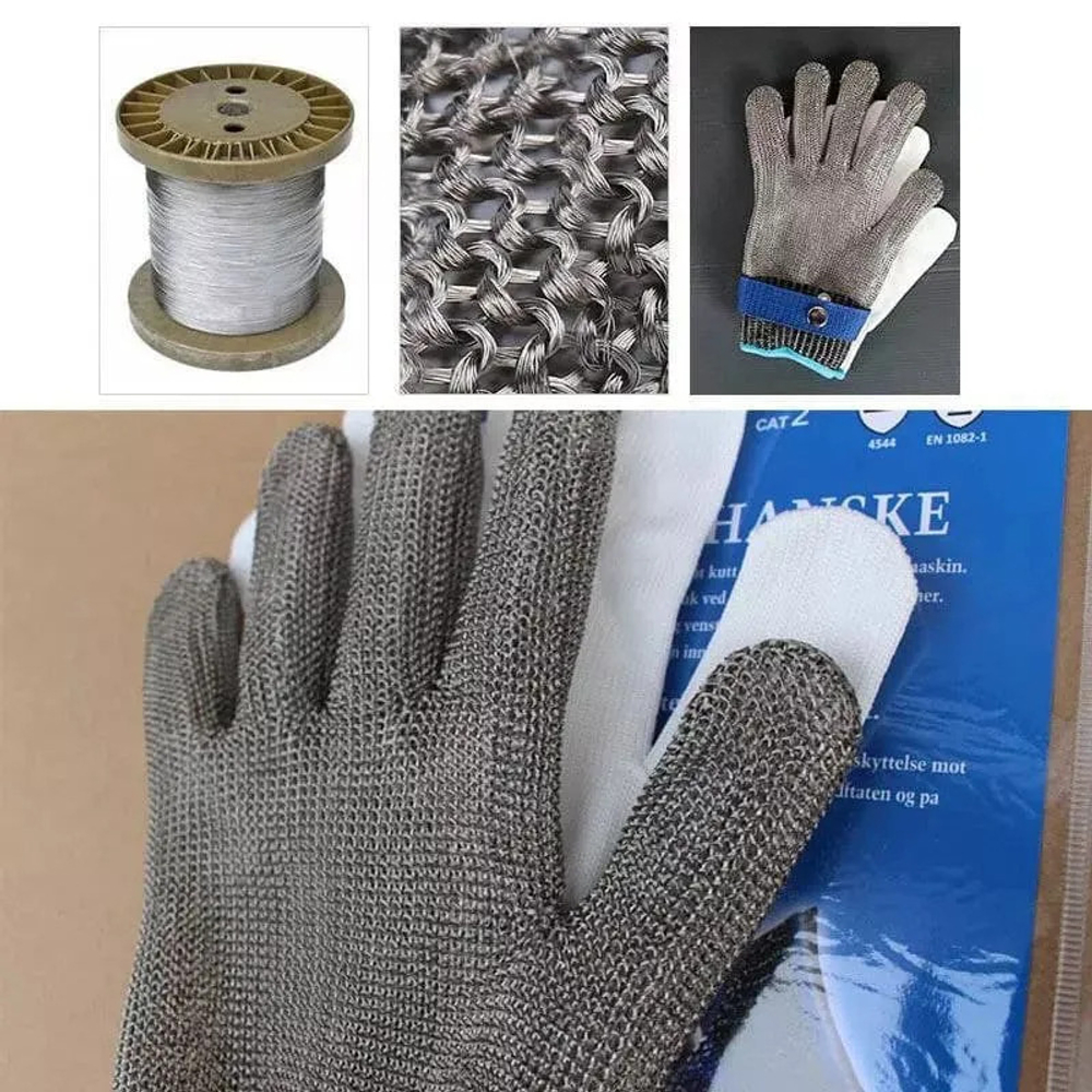 Перчатка кольчужная пятипалая красная Китай