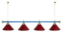 Лампа STARTBILLIARDS 4 пл. (плафоны золотые,штанга хром,фурнитура золото)