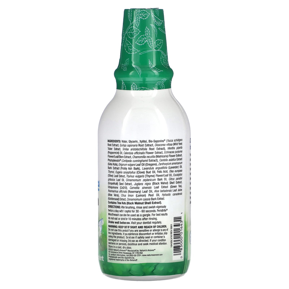 Nature's Answer, PerioBrite, ополаскиватель для рта с ксилитолом, прохладная мята, 480 мл (16 жидк. унций)