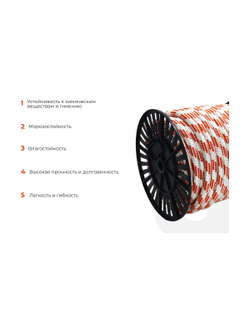 Плетеная веревка Gigant п/п, 32 пряди, 16мм х 50м HRS-07