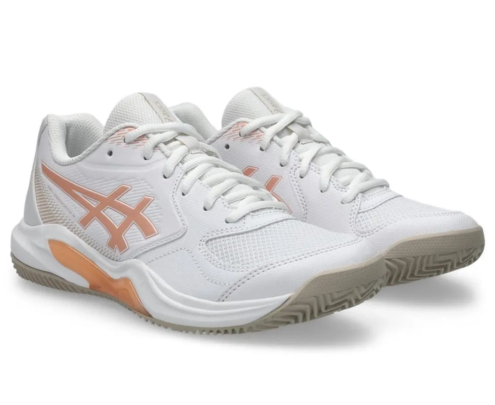 Женские теннисные кроссовки Asics Gel-Dedicate 9 Clay - white/cantaloupe